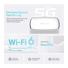 Lade das Bild in den Galerie-Viewer, TP-Link NX200 5G Router WLAN Mesh 3 x RJ45 WLAN 6 AX1800