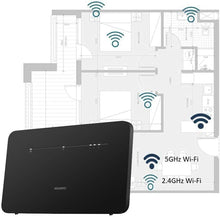 Lade das Bild in den Galerie-Viewer, Huawei B535-232a Schwarz Router 4G+ LTE-A Kategorie 7 Gigabit WLAN AC 2 x SMA